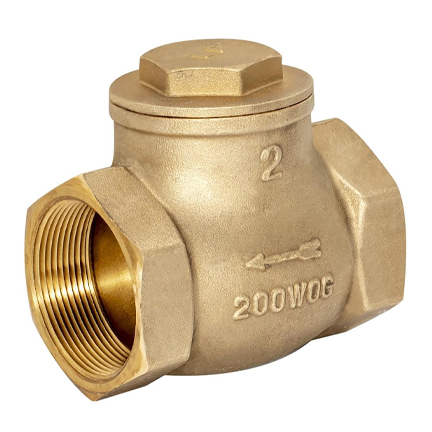 Lead-free brass full port swing check valve